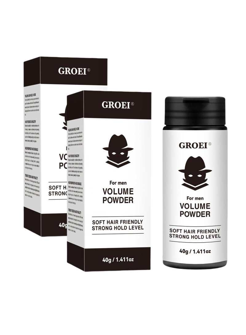 GROEI 2-PACKS Texturizing Powder for Men, Easy to Apply, Instantly Adds Texture and Volume, All Natural Ingredients, Strong Hold Hair Powder for Men 40g*2 - Image 1